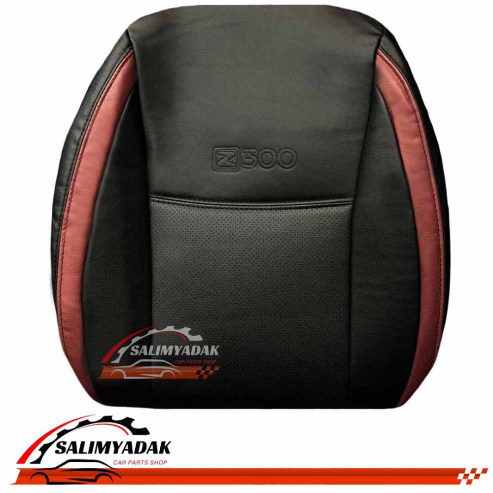 روکش صندلی آریو z300 چرم رنگ مشکی نوار زرشکی