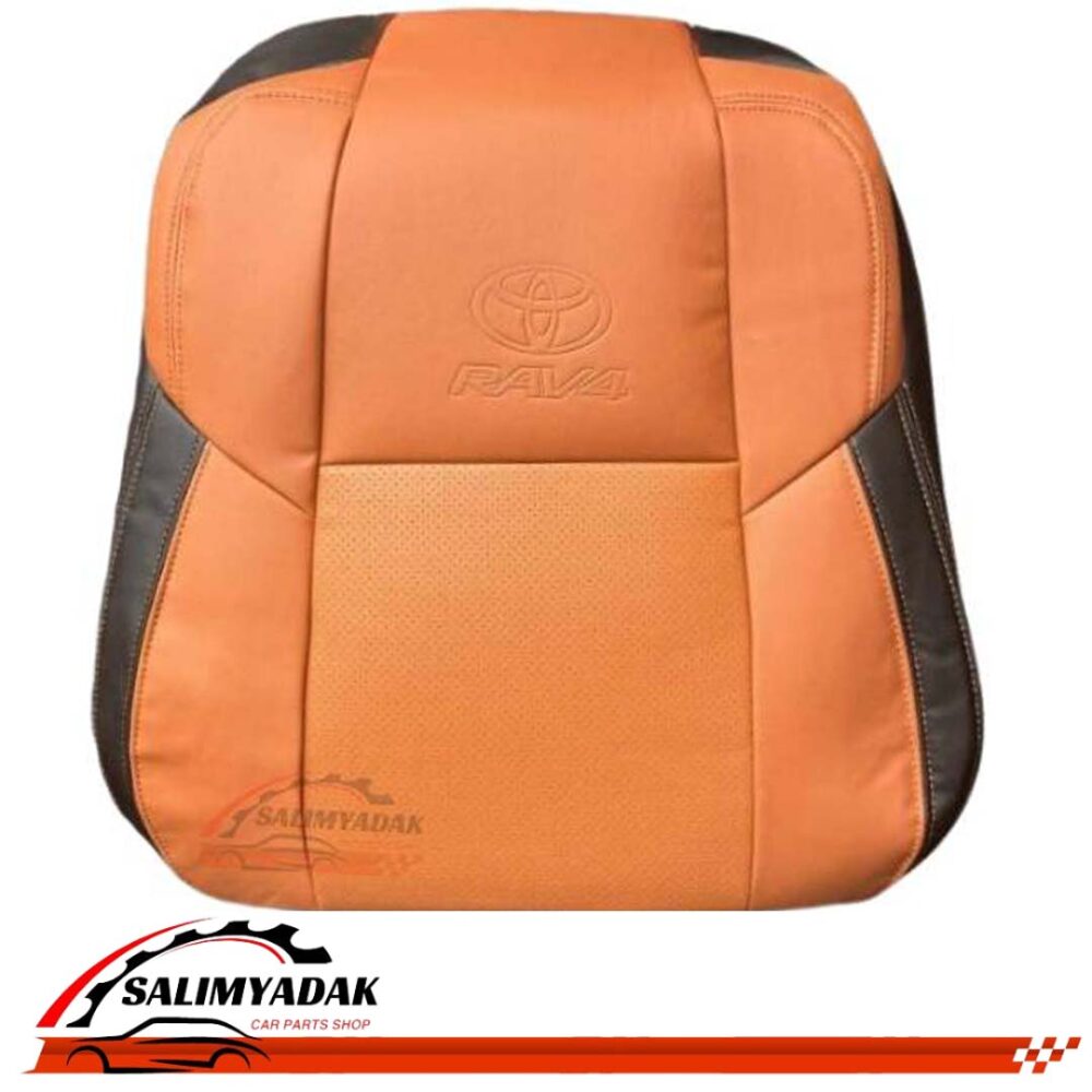 روکش صندلی تویوتا رافور (RAV4) چرم رنگ مارون پرتقالی
