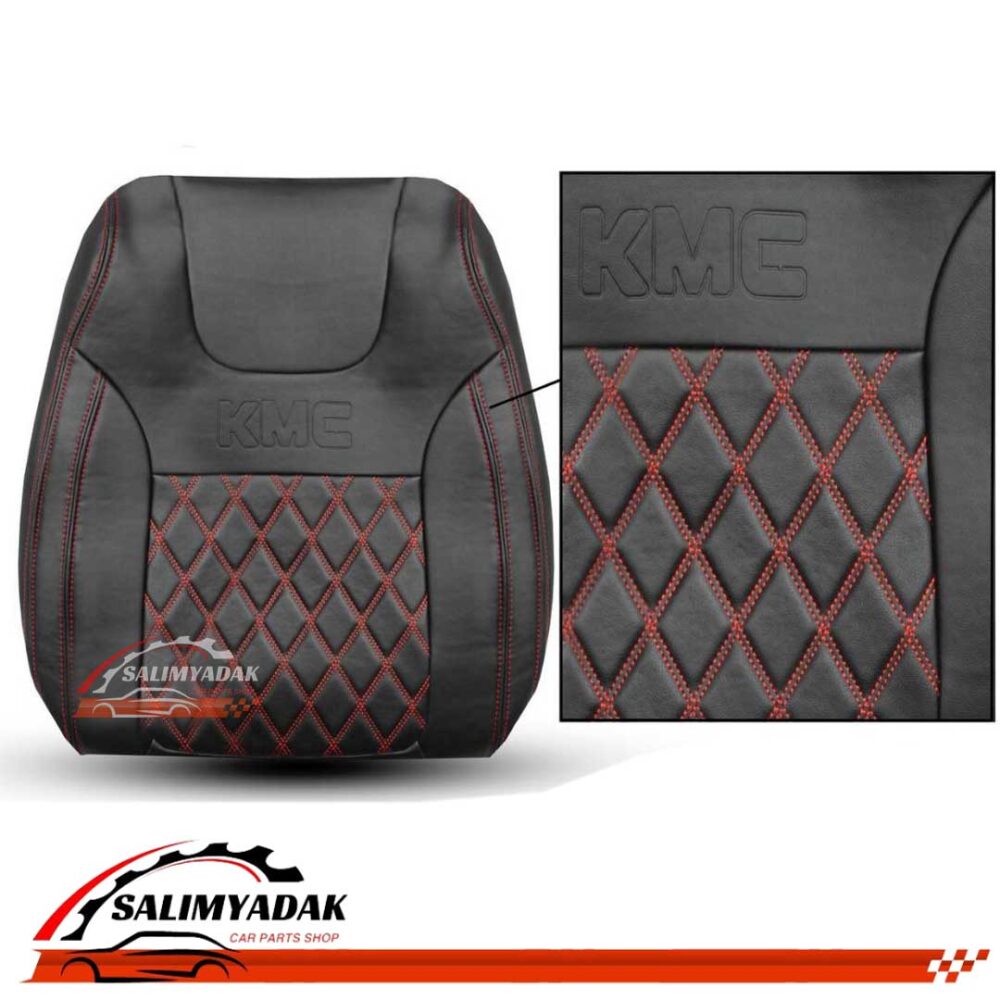 روکش صندلی جک KMC T8 چرم رنگ مشکی دوخت قرمز وسط گلدوزی