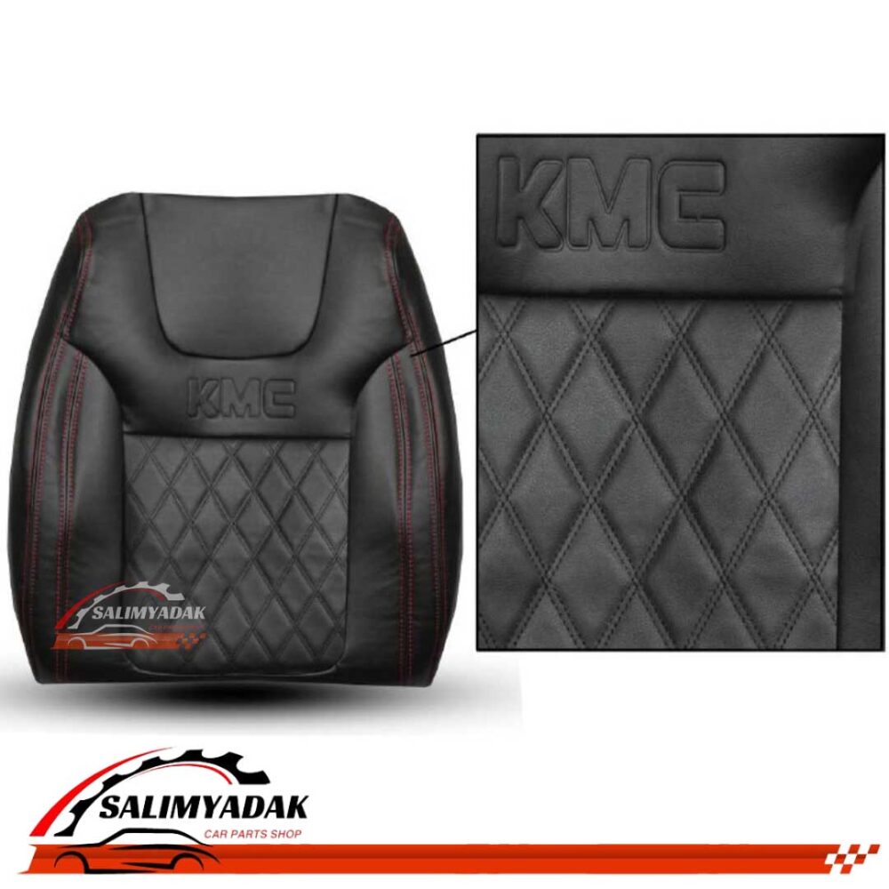 روکش صندلی جک KMC T8 چرم رنگ مشکی دوخت قرمز وسط گلدوزی